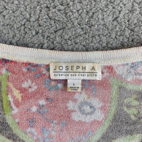 Joseph A Cardigan Sweater Womens Large Floral Rayon Colorful Bohemian Beach NEW - Picture 3 of 11